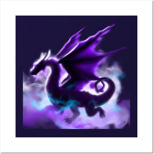 Purple Dragon In The Mist Posters and Art